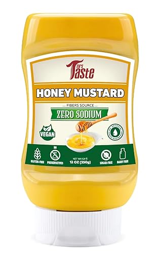 Miniatura 3 de Mrs Taste Mostaza sin azúcar, cero calorías, cero sodio, cero azúcar, alta fibra, apta para dieta cetogénica, apta para dieta paleo, condimentos y