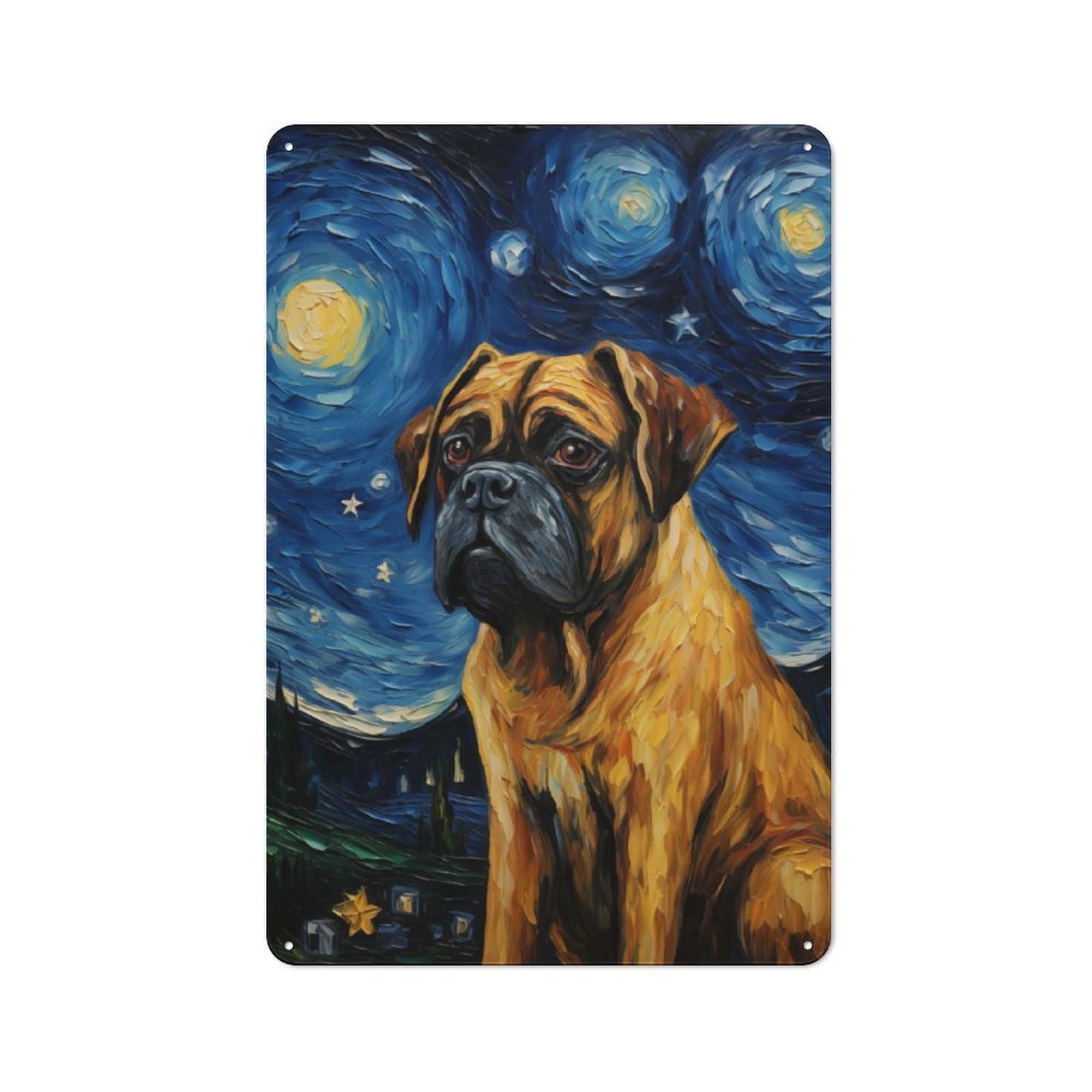 Junmoney Bullmastiff Tin Wall Plaque 30X20cm With For Pub Or Café, Suited To Pub Decor Enthusiasts, For Retro Home Interiors