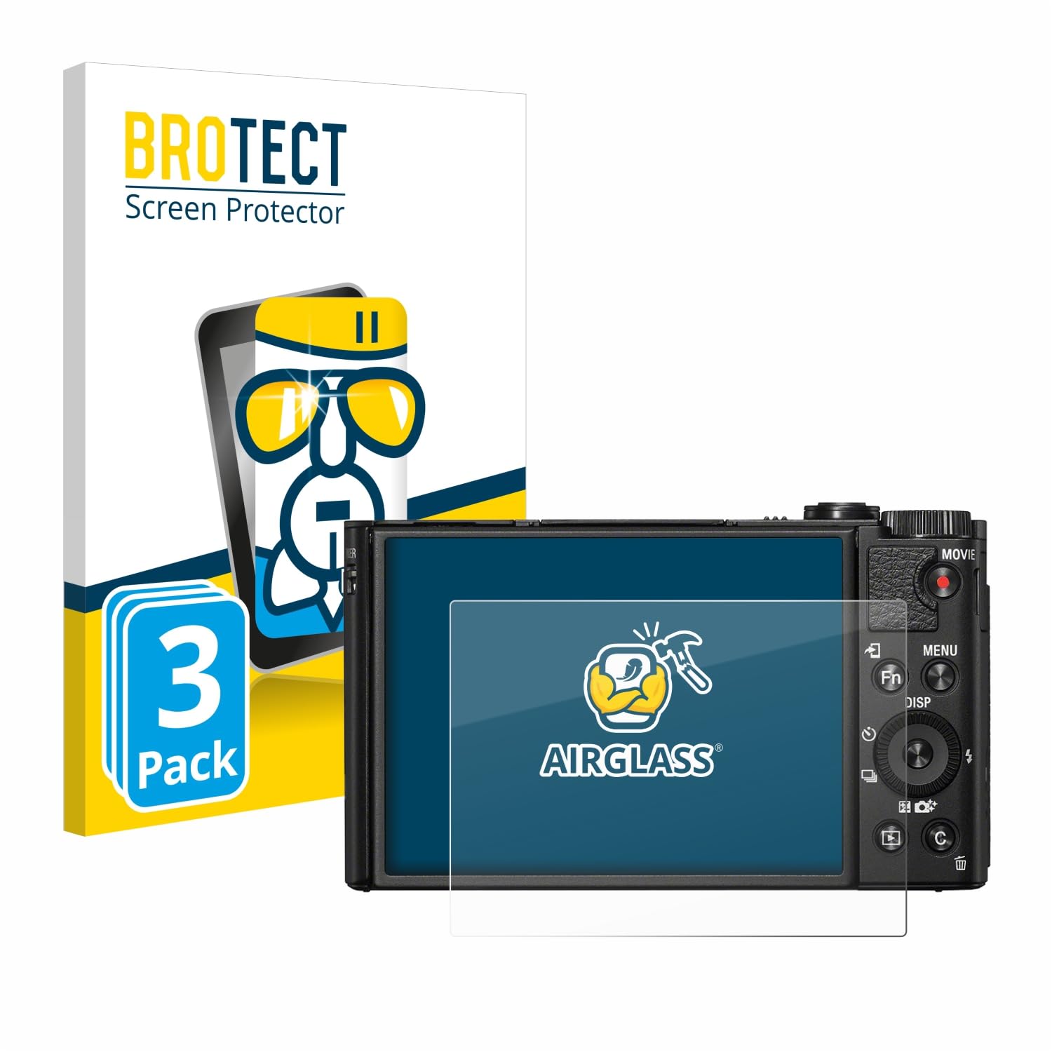 BROTECT 3 Stück Schutzglas für Sony Cyber-Shot DSC-HX90 Schutzfolie