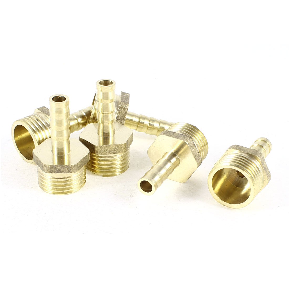 6 Raccordi A Gomito In Ottone Aexit 19mm 1/2 PT - 90 Gradi, Femmina-Femmina, Per Tubi Acqua E Carburante (Tono Oro)