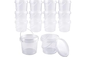 15 Pack 8 oz Clear Slime Containers with Lid for Storage