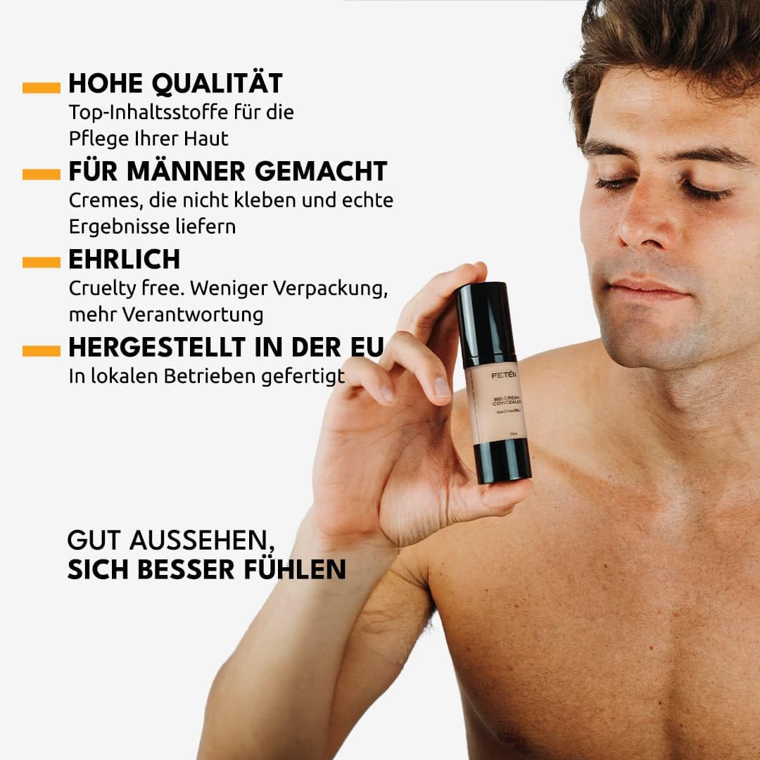 FETEN BB Cream Getönte Tagescreme mit Lichtschutzfaktor, Tagespflege BB Creme Mattierend, Tönungscreme für das Gesicht für Männer, Anti Age Magic Beauty Make Up and Tinted Moisturizer