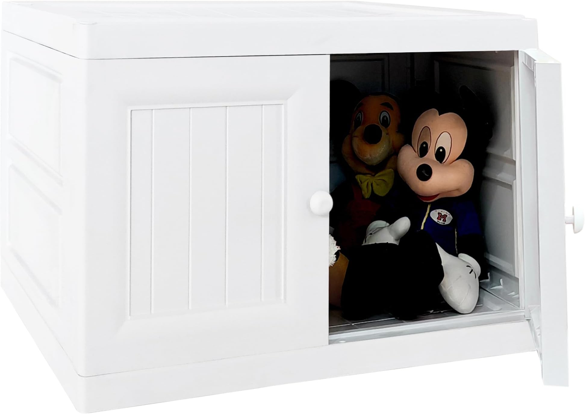 ABBAware Multi-Purpose Storage Unit, Bench, Storage Unit, Cupboard, Extra Large Compartment Cabinet, Wood Affect In White