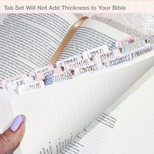 Miniatura 6 de Idyllic Grace - Pestañas de la Biblias, pestañas bíblicas españolas, letras de lámina dorada, herramienta de estudio, diario, Antiguo y Nuevo