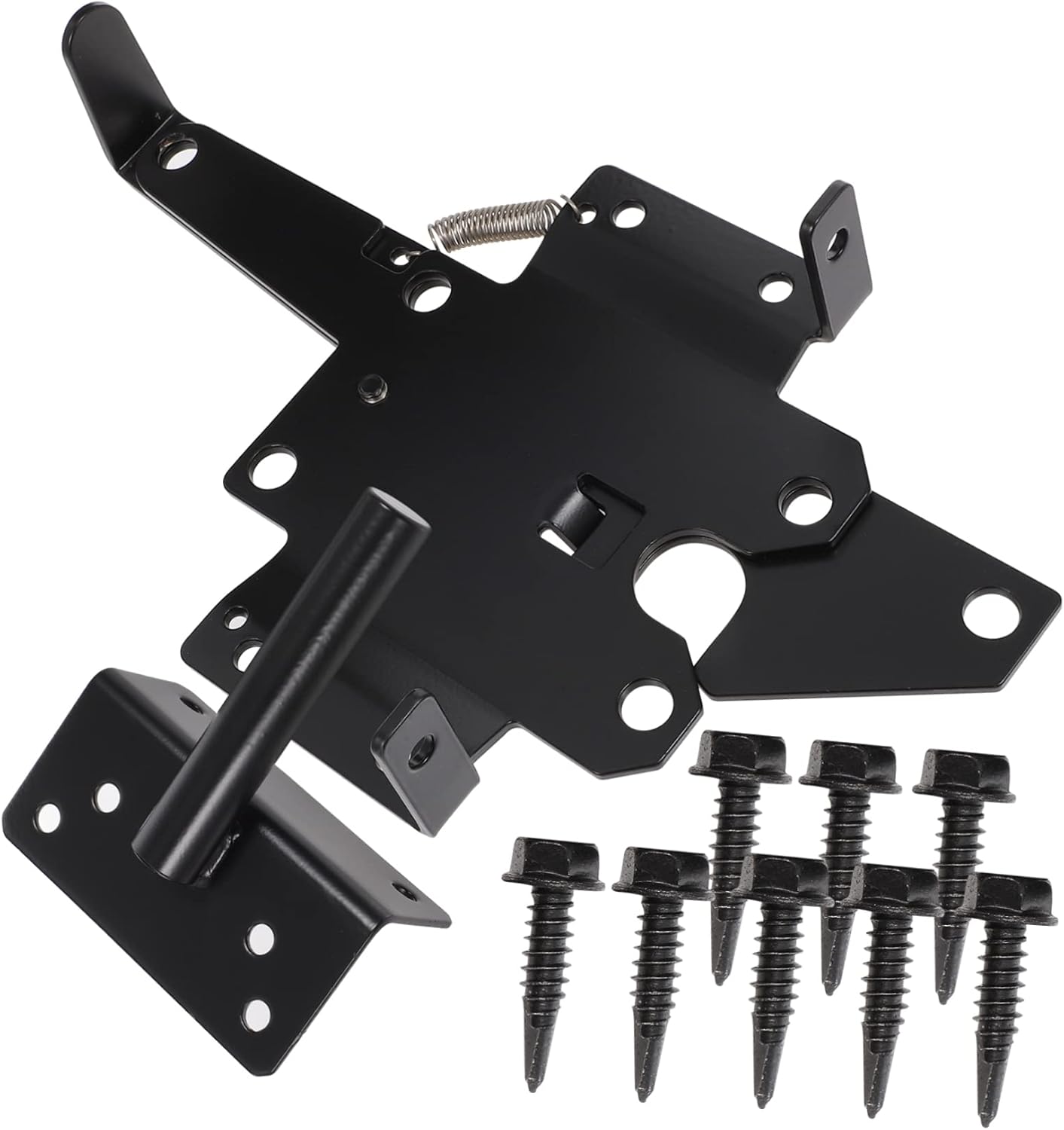 Heavy Duty Gate Hinge and Latch for Wooden Fence Easy Install Automatic Latch for Outdoor Security and Garden Gates