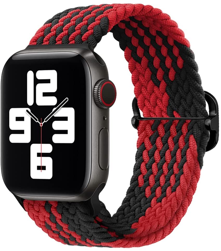 Image of Braided Band Compatible for Apple Watch Strap 38mm 40mm 41mm 42mm 44mm 45mm 46mm 49mm for Women Men, Nylon Elastic Wristbands for iWatch Series 10 9 8 7 6 SE 5 4 3 2 Ultra Ultra 2