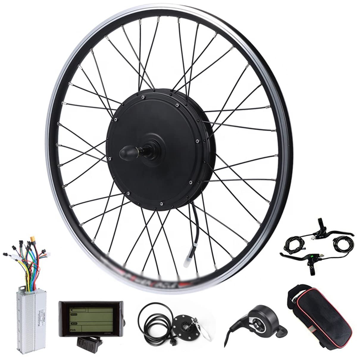 Rear Wheel Brushless Gearless Hub Motor,Electric Bicycle Conversion Kit,20/24/26/27.5/28/29/700C Inch Ebike Kit,Lcd3 Display,Powerful Hub Motor Kit,Contorller Bag,27.5in-48V/350W