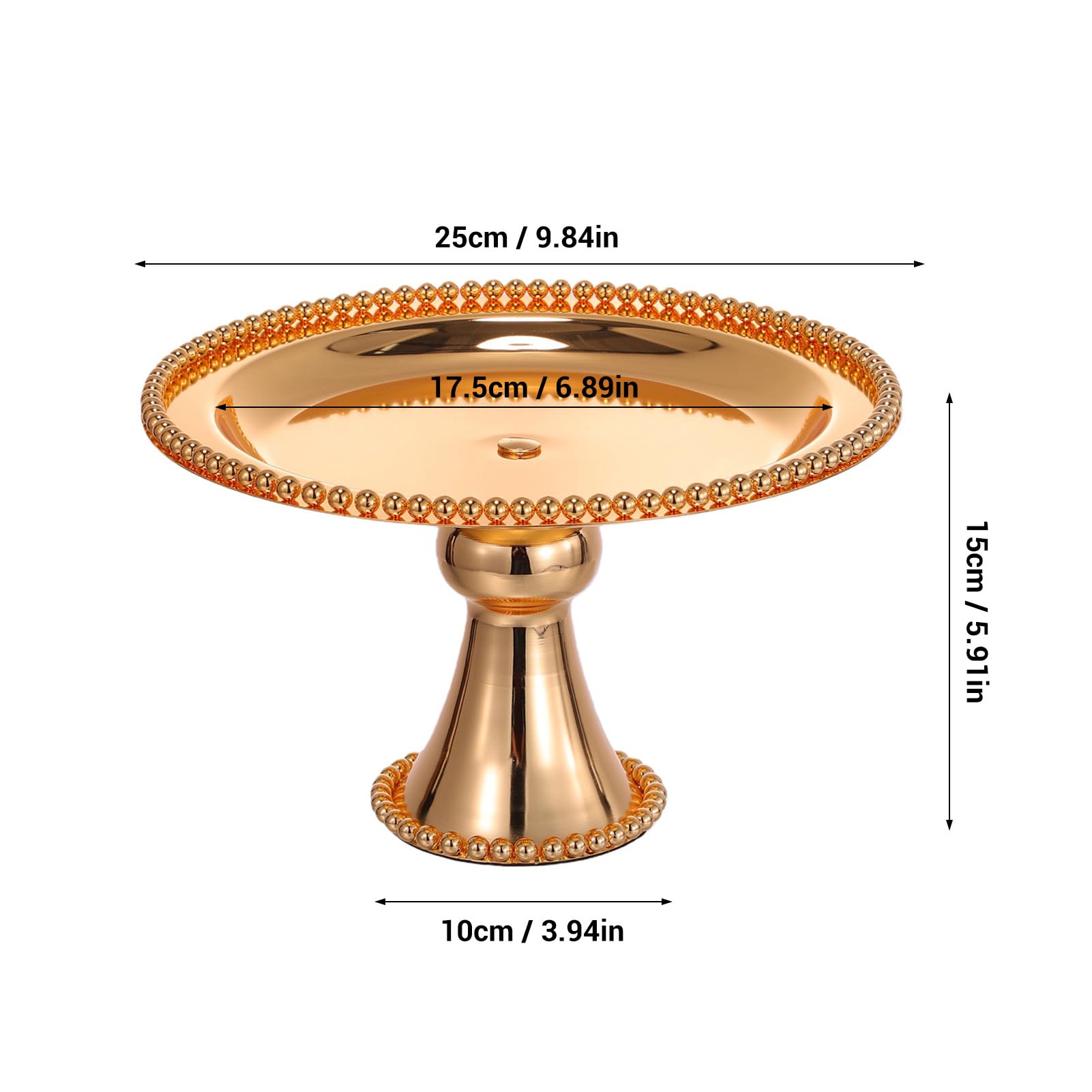 Présentoir à Gâteau avec Socle doré élégant, Support de Service pour