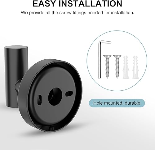 SetSail Towel Hooks for Bathrooms 4 Packs Screw-in Matte Black Bathroom Towel Hook Wall Mounted Stainless Steel Shower Towel Hooks for Coat Hanging, Drill Hole(Black,12 Packs)