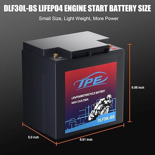 Miniatura 8 de TPE LiFePO4 - Batería de litio para scooter de motocicleta, batería de arranque de motor de 12.8 V con BMS (Sistema de gestión de batería