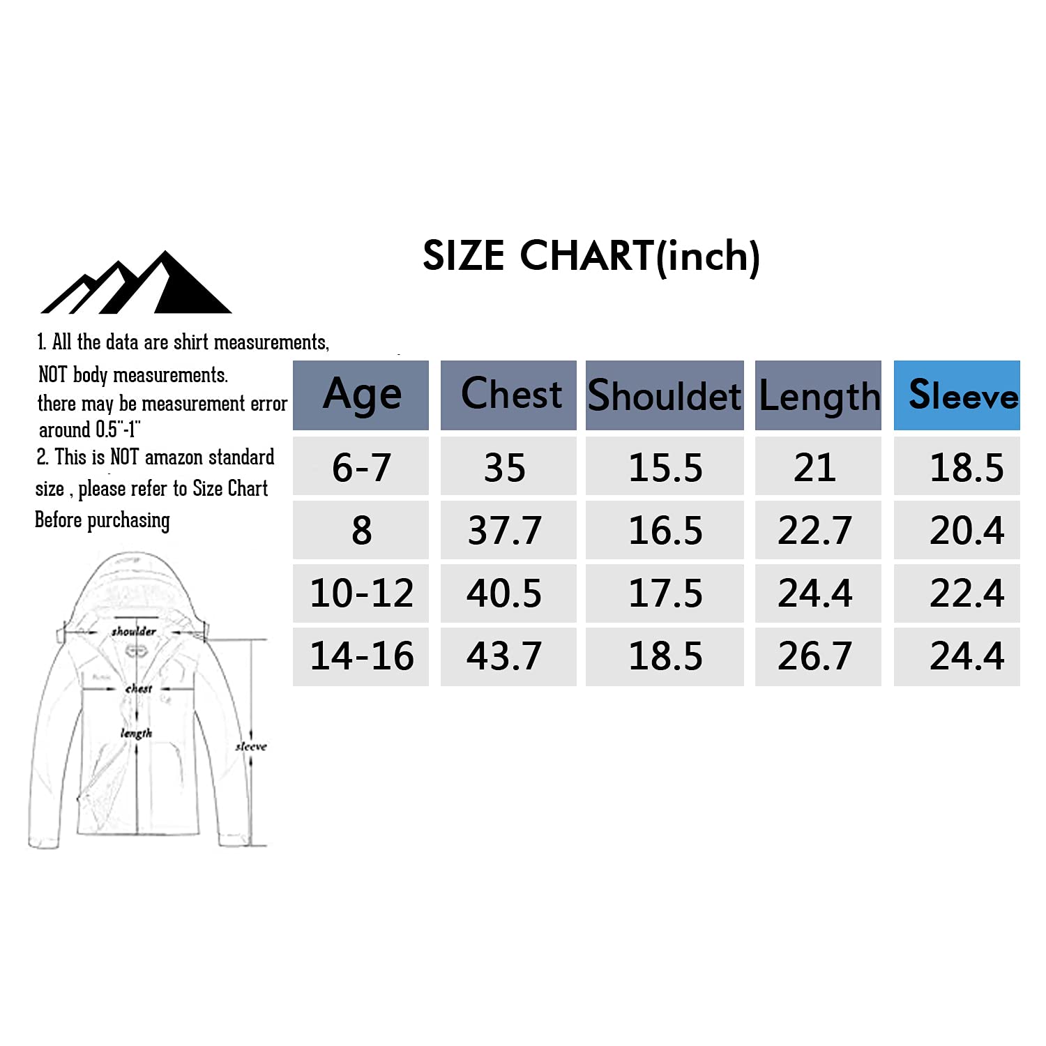 AFILOK Chaqueta de esquí impermeable para niños