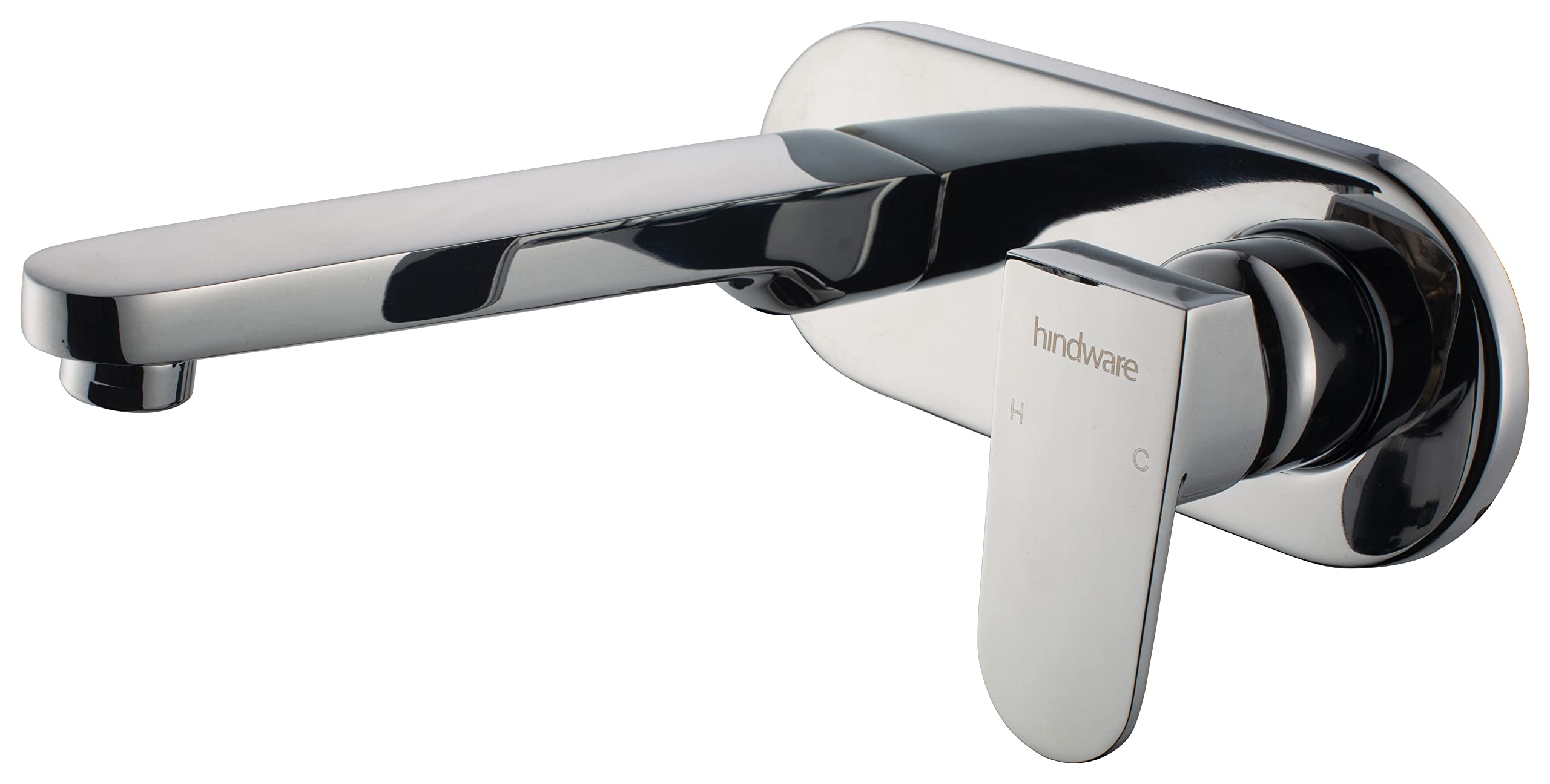 Hindware Italian Collection F340013CP Elegance Exposed Part Kit of Single Lever Concealed Basin Mixer (Wall Mounted), Brass with Chrome Finish-image-4