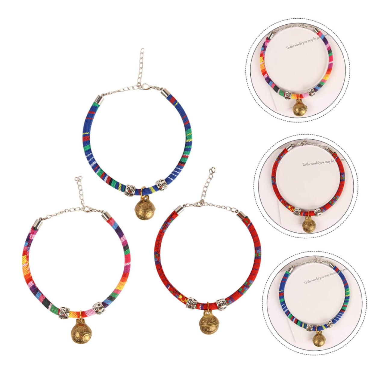 Happyyami 9pièces Collier Pour Chat Réglable Avec Clochette De Colliers Ethniques Pour Animaux De Compagnie Et Accessoire Confortable Pour Chats Et Petits Chiens