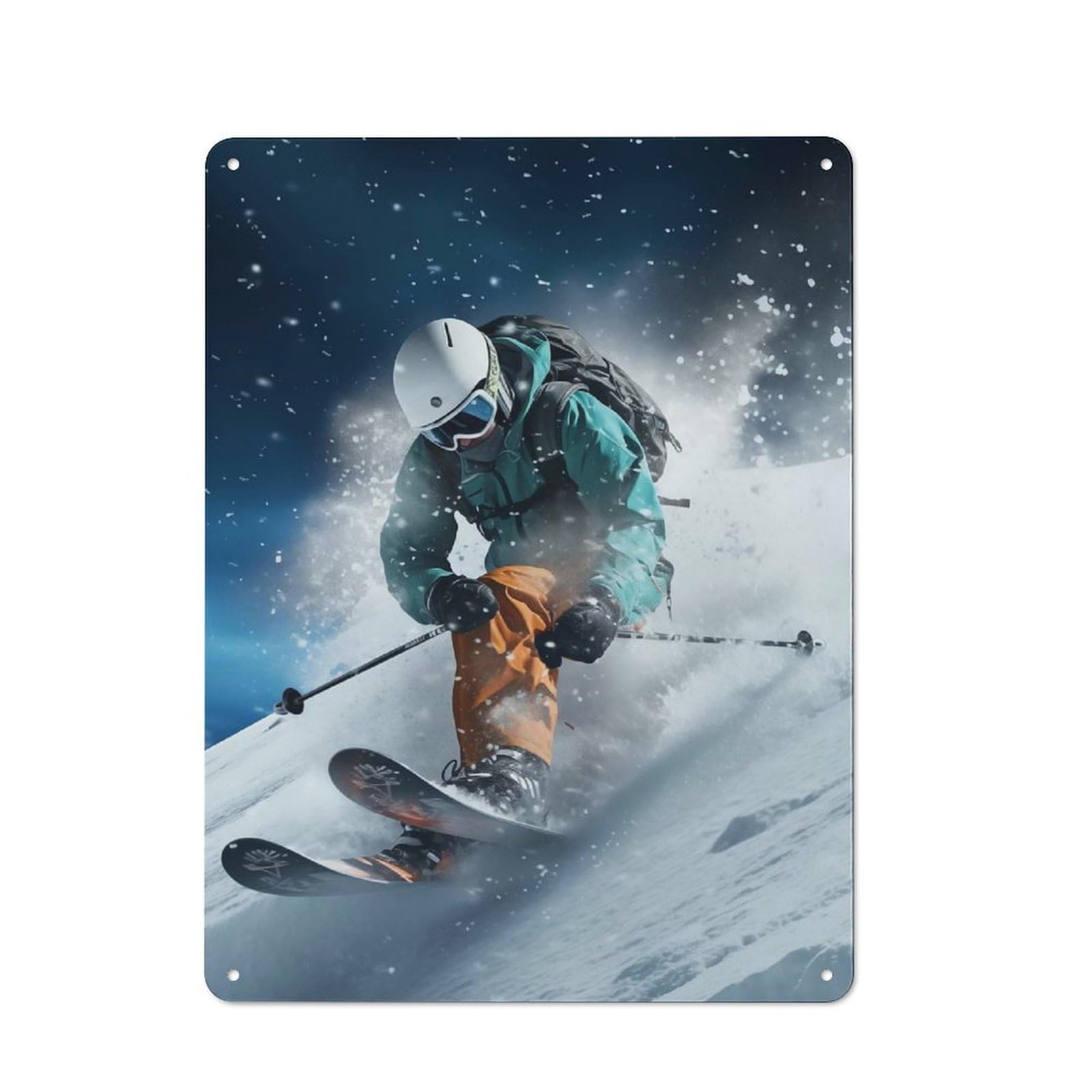 For Café Or Restaurant, Ski Vintage Metal Sign 40x30cm, for Vintage Wall Decor Fans, for Cafés, Pubs And Restaurants