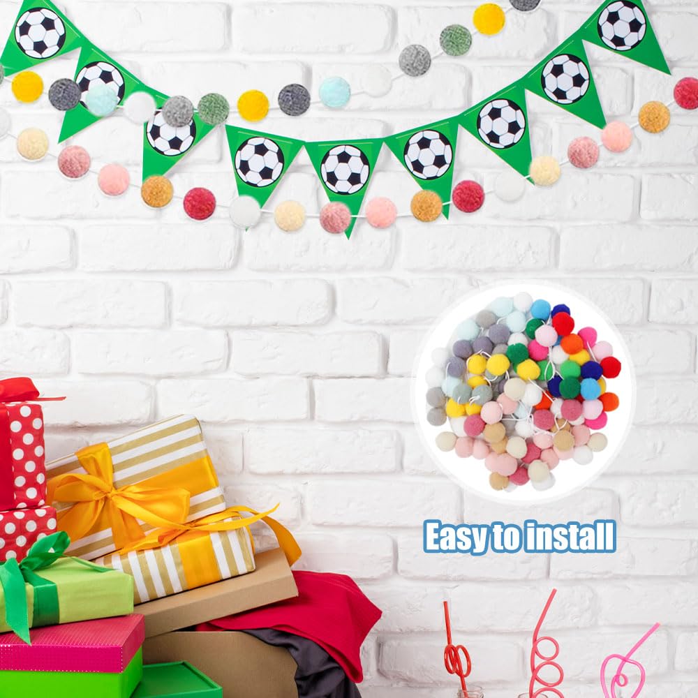 Set van 3 Pom Pom slingers - 2 m vilten ballen - feestelijke
