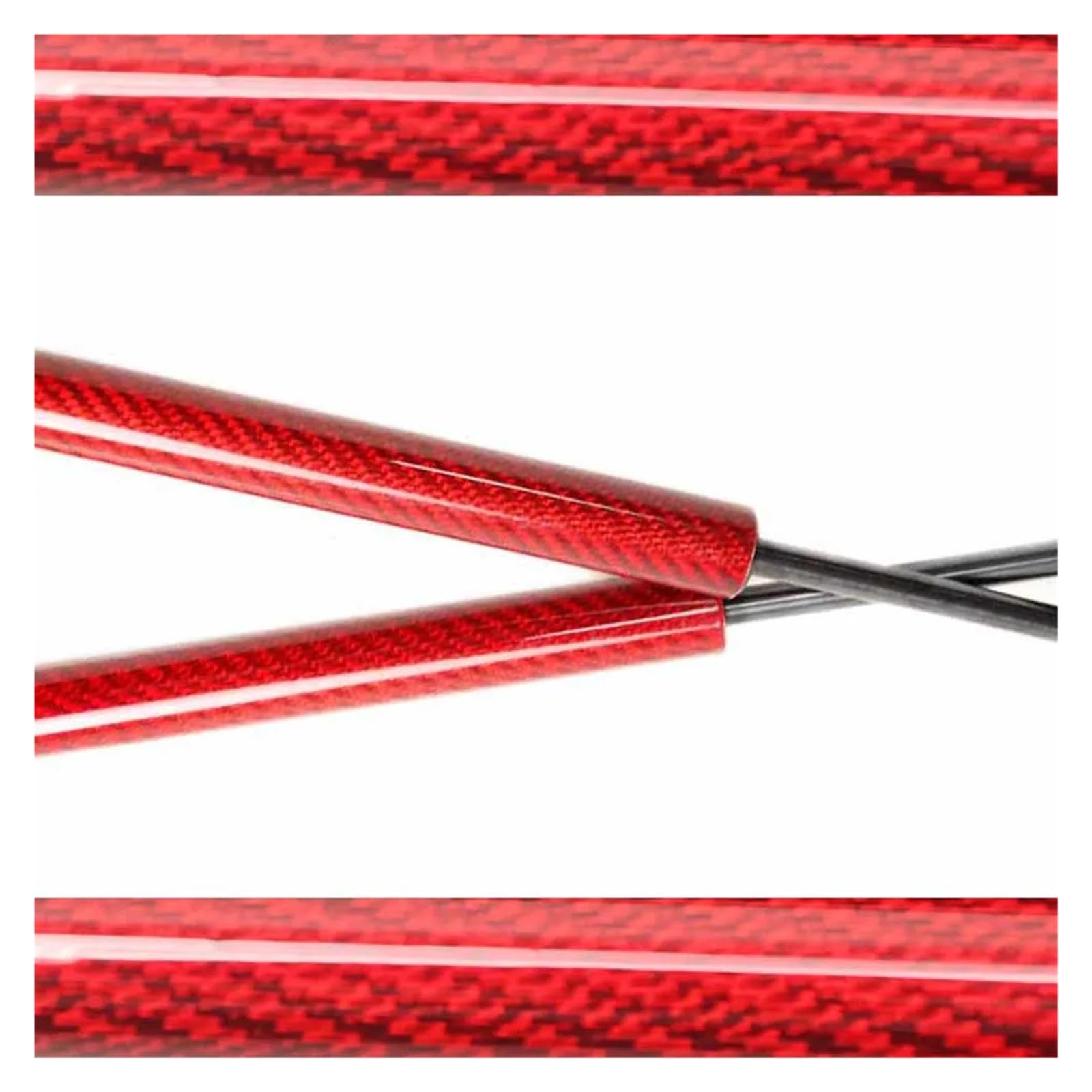 Hood Struts Compatible With Toyota Innova Zenix 3rd AG10 2023 2024 2025 Bonnet Modify Gas Spring Lift Support Shock Absorber Damper Prop Rod(Red carbon fiber)
