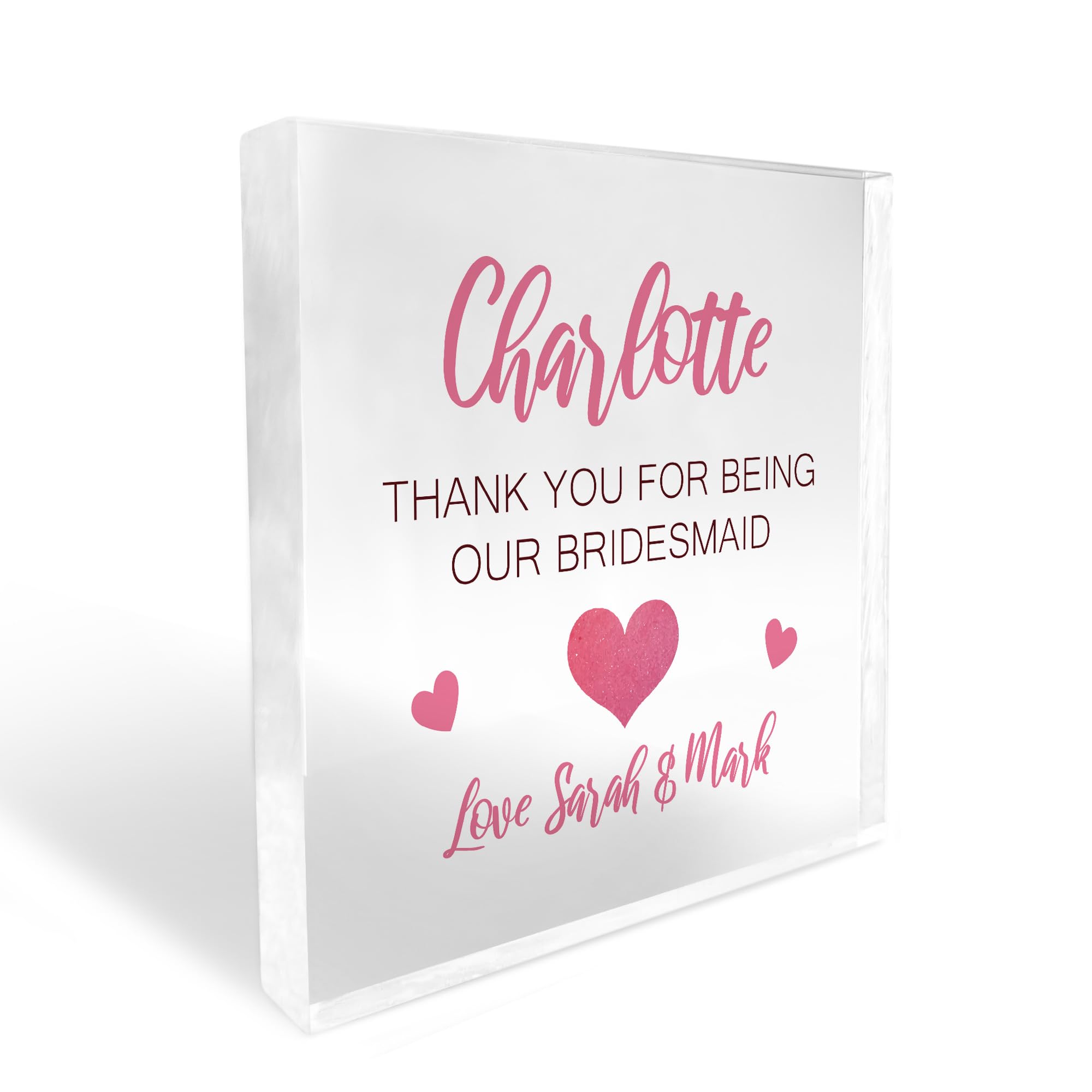 Red Ocean Bridesmaid Gift Thank You For Being Our Bridesmaid Gift Personalised Block Wedding Gift Bridesmaid Thank You Gift