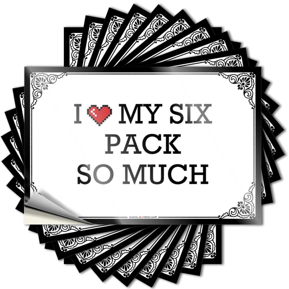 Custom, Tattoo Adulting Laptop I Love My Six Pack So Much | Fluffy Waterproof Vinyl Stickers(12X18CM)