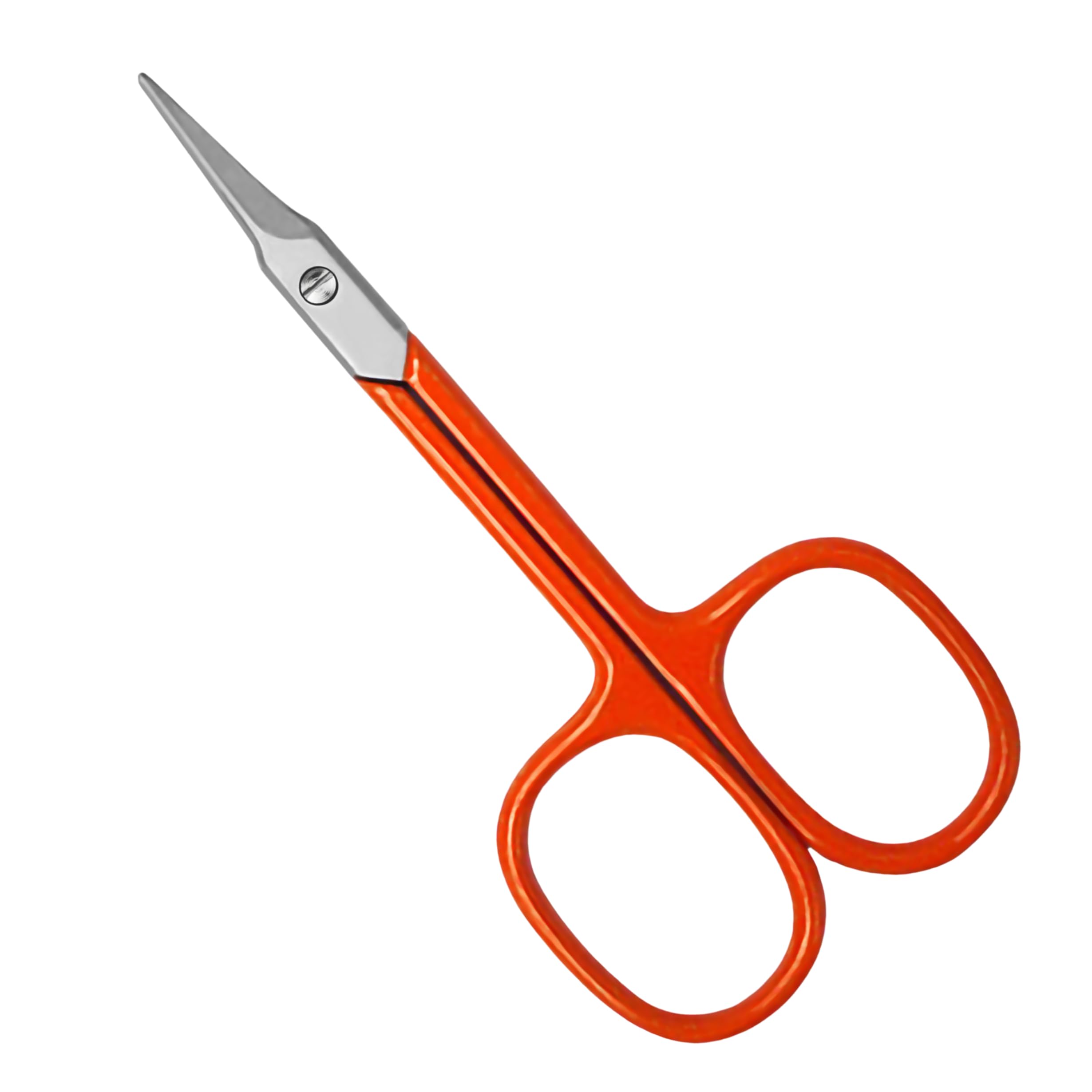 Asm Instruments Orange Professional Curved Nail Scissors (3.75" ) Precision Manicure, Cuticle Trimmer, And Grooming Scissors For Eyebrows, Beard, And Nose Hair