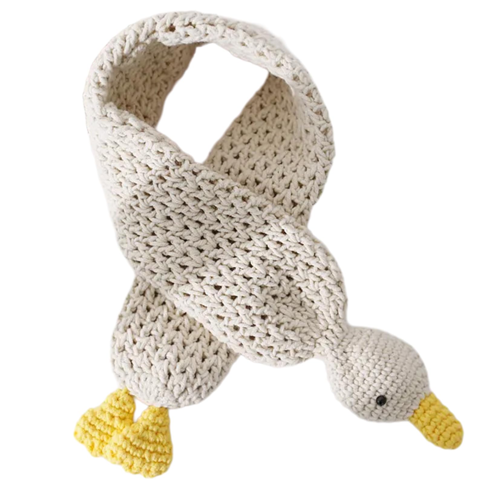SLXLYH Handcrafts Cartoon Knit Scarf Duck Designs Soft Woolen Scarves Wrap for Kids and Teens Winter Cozy Warm Neck Warmer(duck)