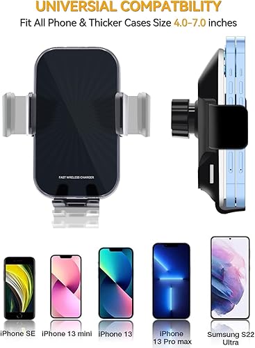 Miniatura 4 de KUCOK Soporte de cargador inalámbrico CRV, ajuste exclusivo para Honda CR-V 2023-2024, Qi 15W carga inalámbrica CRV, soporte de bloqueo automático,