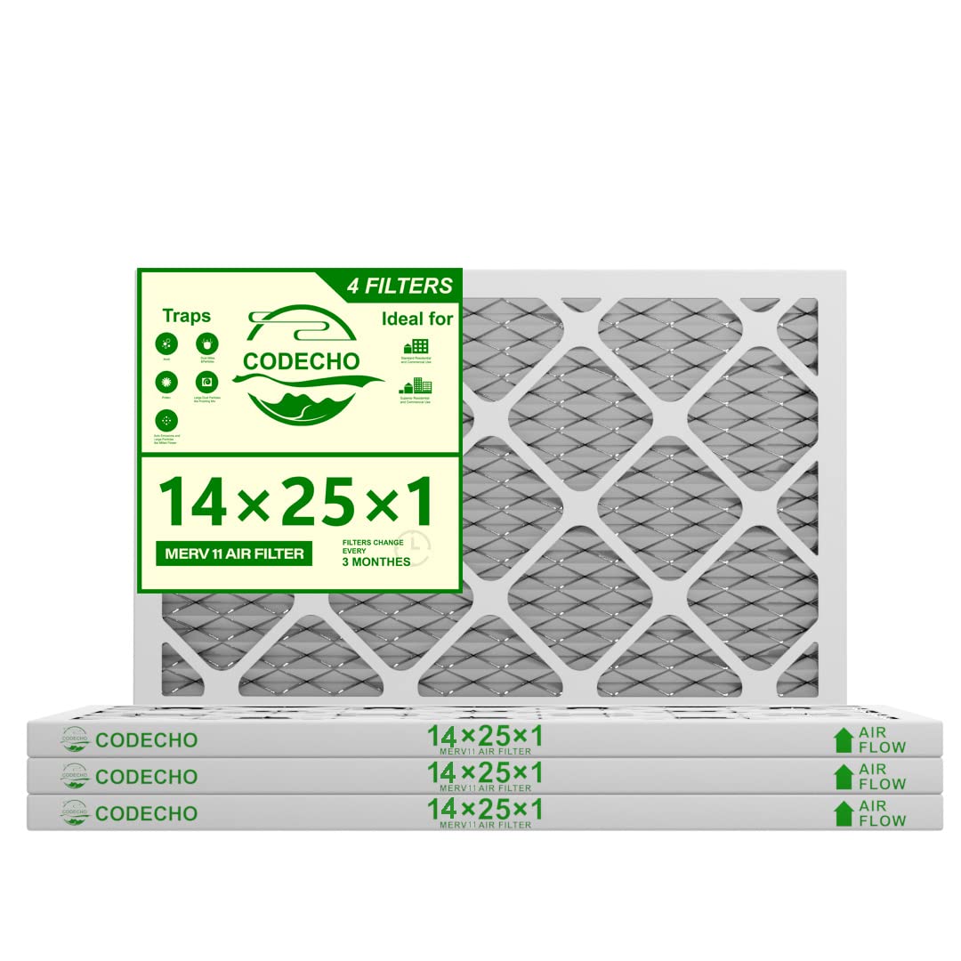 Photo 1 of 14x25x1 air filter furnace filter HVAC AC furnace air filters replacement pleated air filte air conditioner filters vent filters for home ac filters 14x25x1 heater filters(MERV11 4PACK) 14x25x1=4