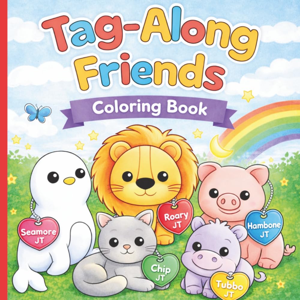 Tag-Along Friends Coloring Book: Cute and Cozy Animal Coloring Book for All Ages with Adorable Tagged Friends