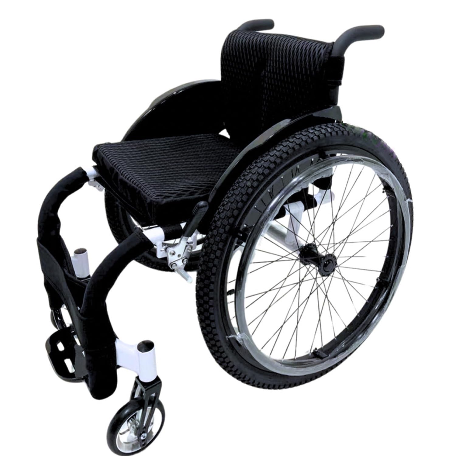 Para 24-calowych kół zapasowych do wózka inwalidzkiego, 24 x 1,95 z oponami pneumatycznymi, tylne koło do wózka inwalidzkiego ręcznego/sportowego, piasta i łożysko aluminiowe, czarne(Bearing 12mm)