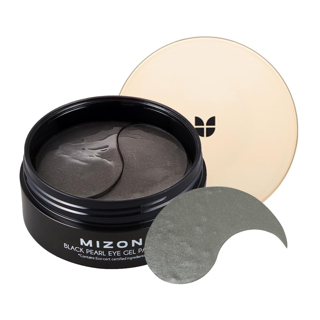 MIZON Black Pearl Eye Patch Masks, Eye Treatment Mask Reduces Wrinkles And Puffiness, Dark Circles Treatment, Prevents Dehydration (Black Pearl), 1 Count