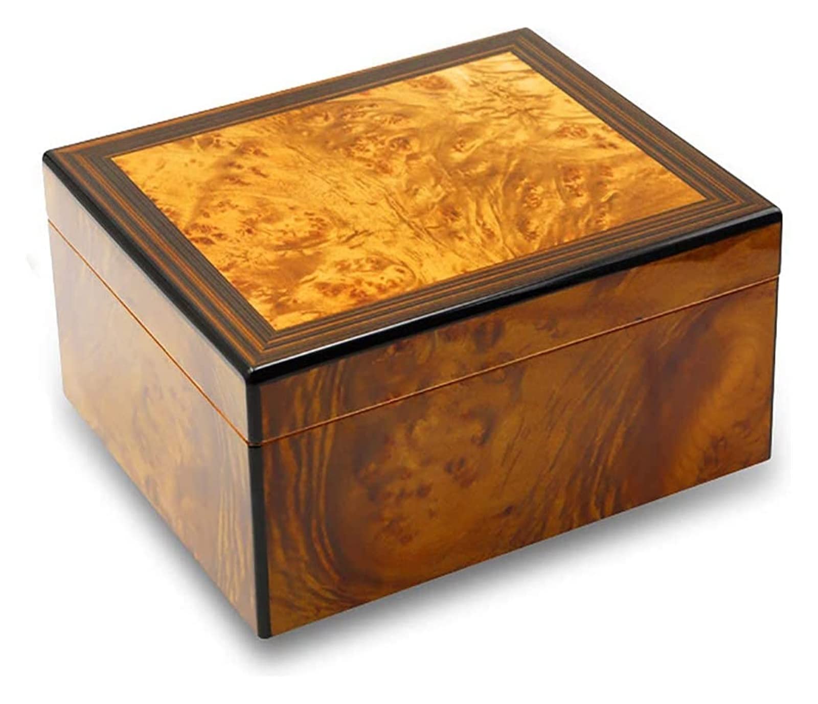 Humidor de cigarros hecho a mano de madera de cedro español con divisor, humidificador e higrómetro para un almacenamiento óptimo de puros