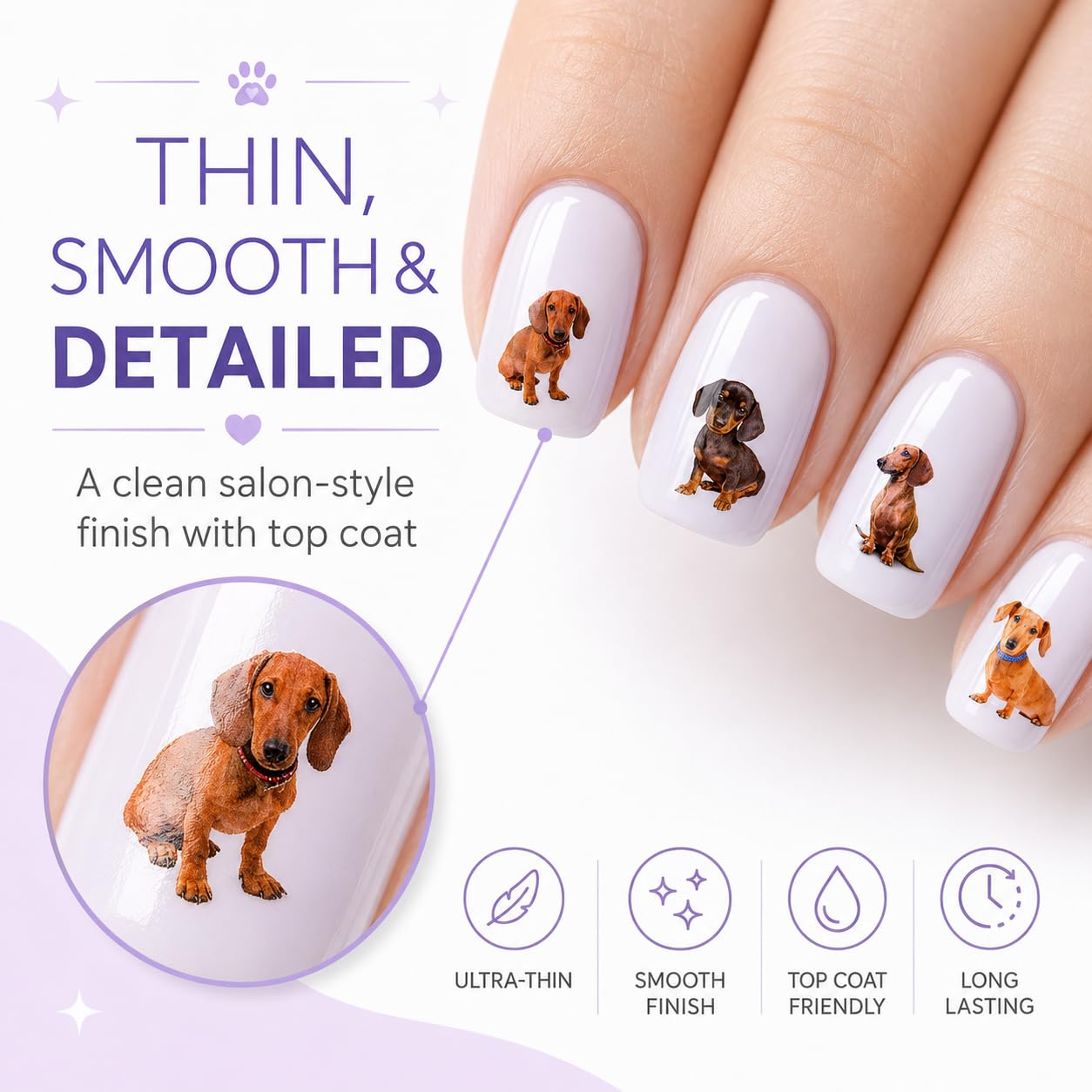 ネイルアート Amazon.com: Dachshund Dog Water Nail Art Transfers Stickers Decals