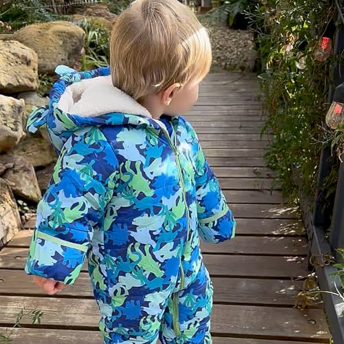 JiAmy Baby Boy Snowsuit Toddler Boy Winter Clothes Coat 6-9M Dino - image 3