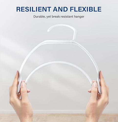 Miniatura 2 de Perchas blancas de plástico para ropa, paquete de 50 unidades, perchas con muescas que ahorran espacio, perchas delgadas, perchas de ropa resistentes