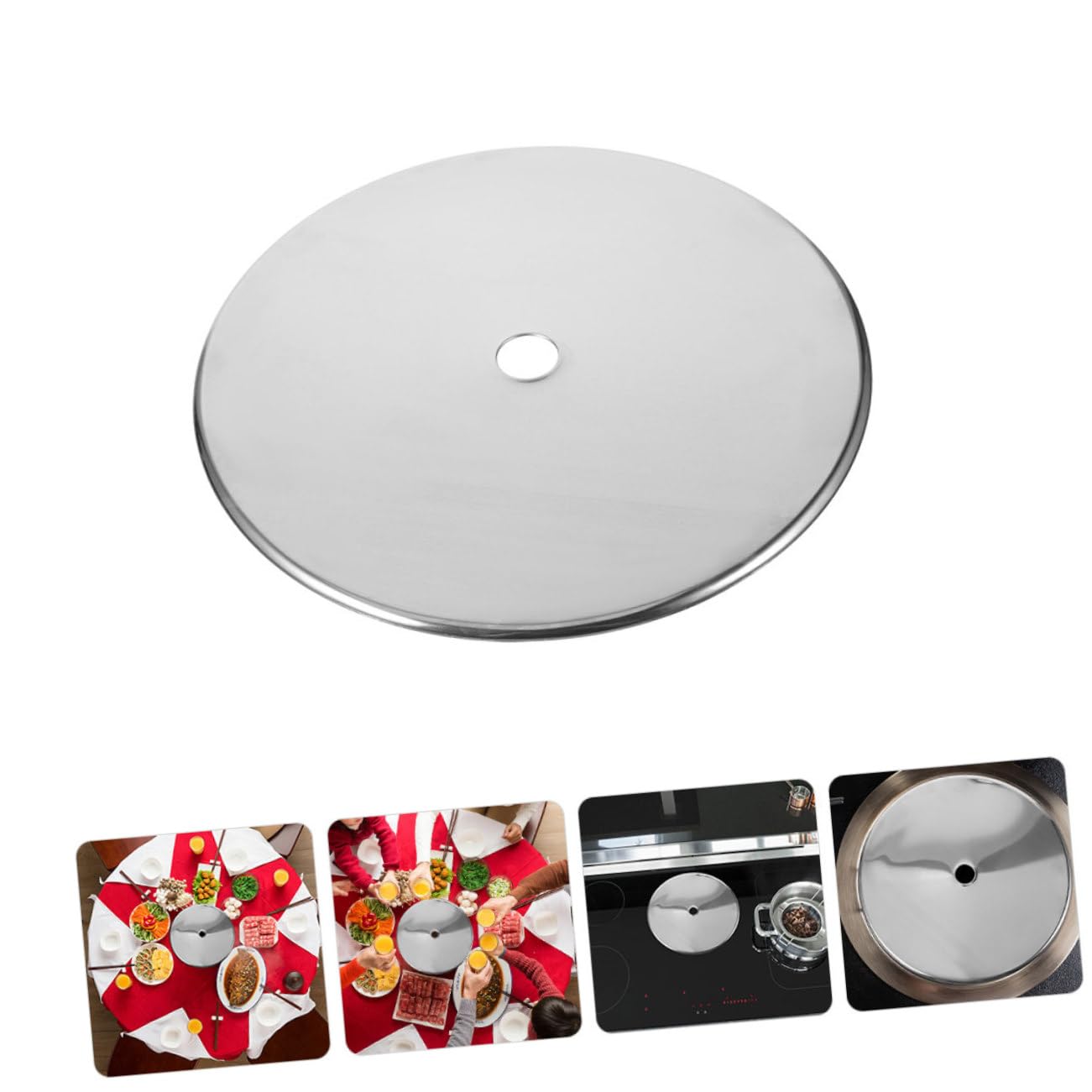 2piezas Placa Difusora De Calor De Acero Inoxidable Para Cocina De Inducción Conjunto De Aro Adaptador Para Reparación De Cocinas y Mesas De Hot Pot y Fácil De Limpiar