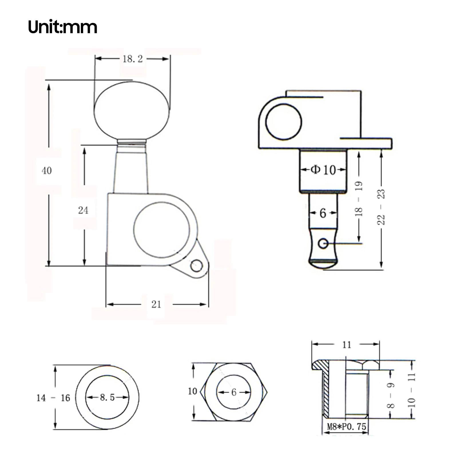 4 manopole per chitarra ukulele 1:15 sintonizzatori posteriori chiusi per accordatori ukulele a 4 corde parti di ricambio
