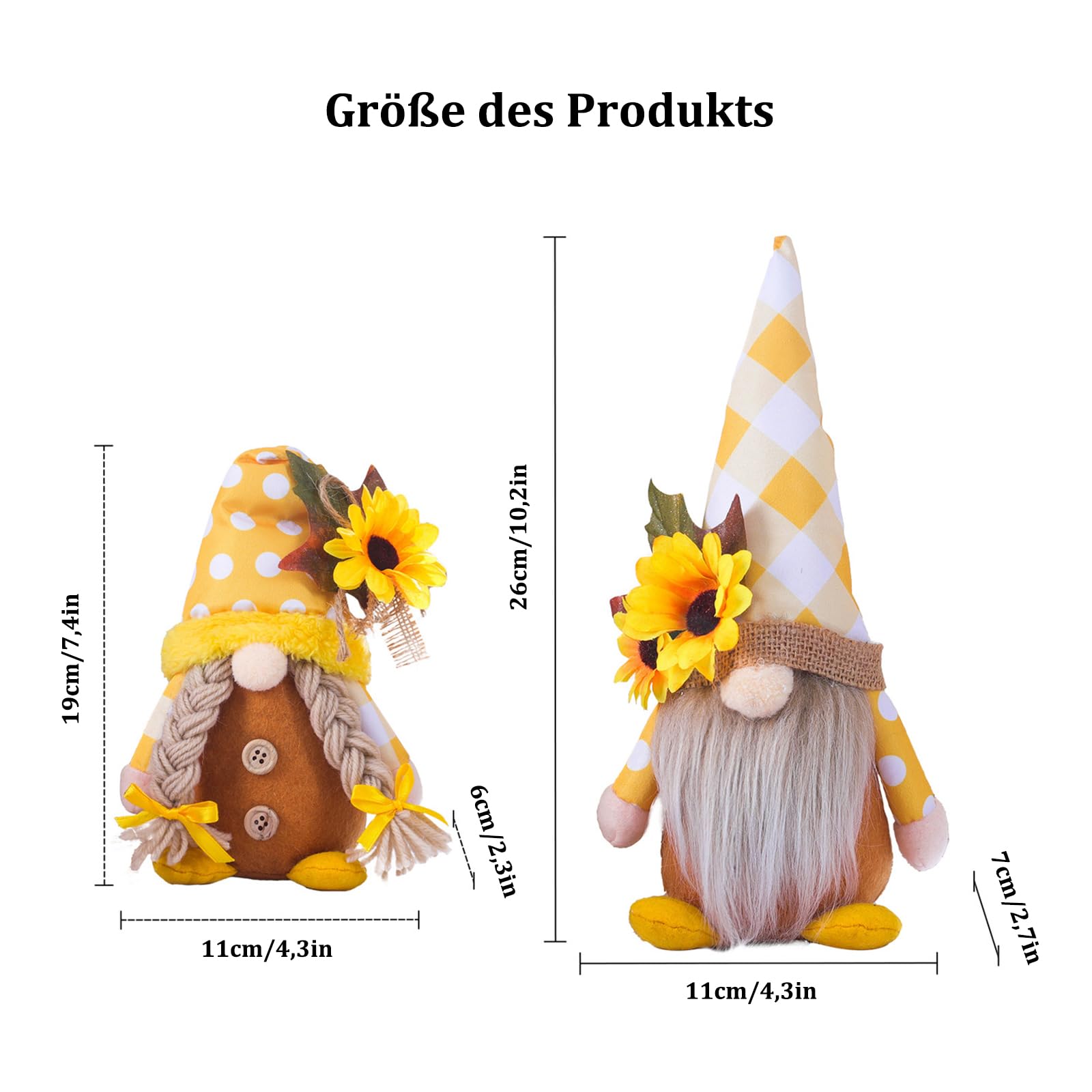 Reionppy Decorazione per bambola di girasole primaverile con gnomo d'ape, fatto a mano Bumble peluche senza volto, ornamenti per gnomi da scrivania per camera da letto B