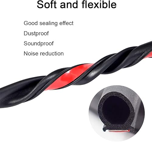 Miniatura 3 de Tira de sello de puerta universal automotriz en forma de D, autoadhesiva, para automóvil, camión, puerta, ventana, aislamiento de ruido, sellado