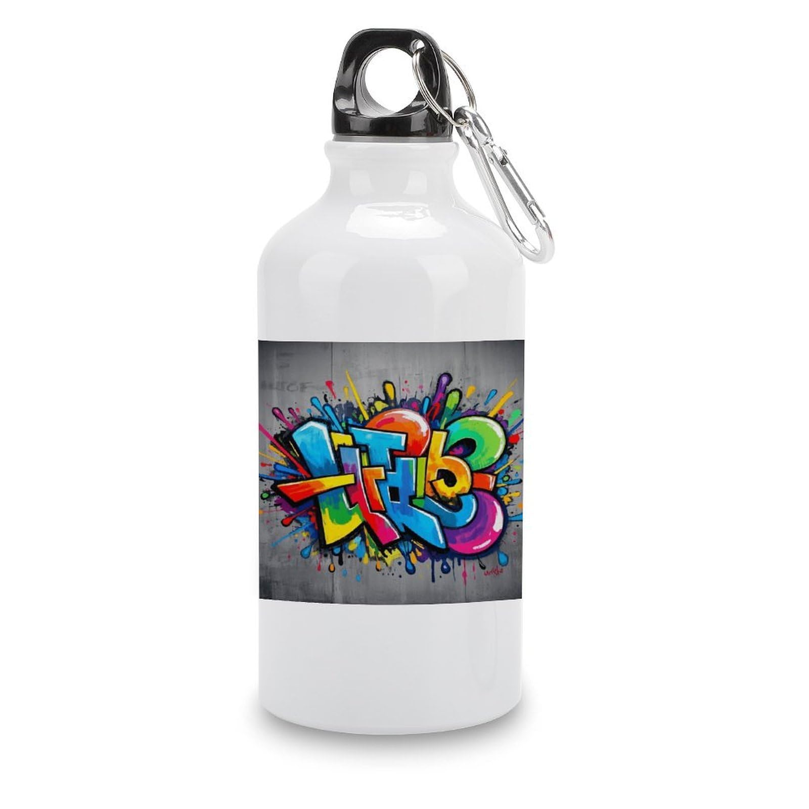 Fekiloot Style Graffiti Aluminum Water Bottle Travel Tumbler Reusable Lightweight Outdoor Sports Water Bottles For Gym Sports Camping Hiking Fishing400ml