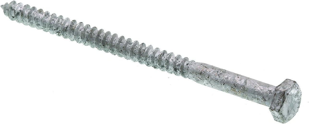 Prime-Line 9055287 Hex Lag Screws, 1/4 In. X 4 In., A307 Grade A Hot Dip Galvanized Steel (15 Pack)