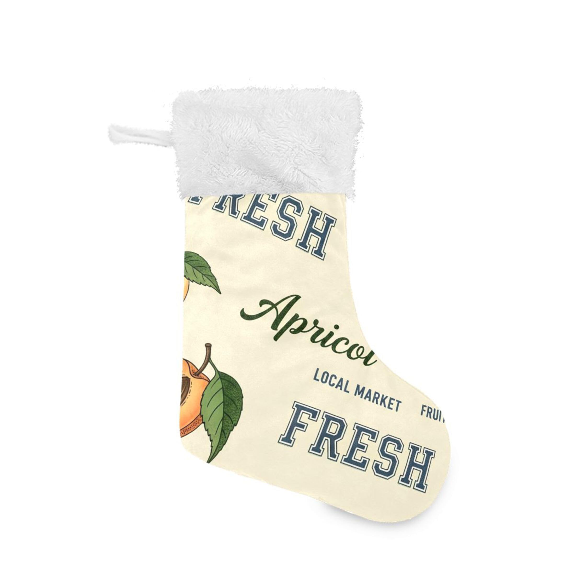 Fuauuyl Apricots Christmas Stocking 18 In Xmas Hanging Stocking with Plush Cuff for Family Holiday Party Fireplace Decorations, 2 Pack
