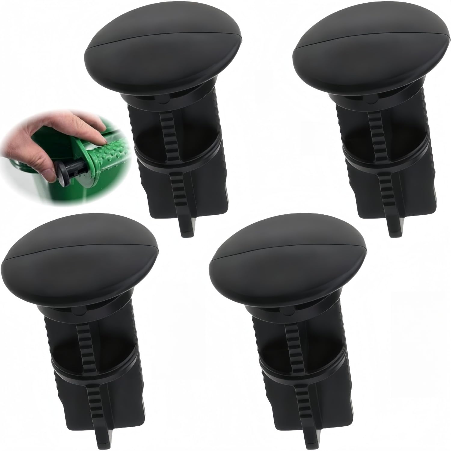 Gjfwqc Black 4Pcs Wheelie Bin Lid Hinge Pins For Household And Commercial Use, Replacement Pins For Wheelie Bin Lids And Outdoor Waste Containers43x33mm
