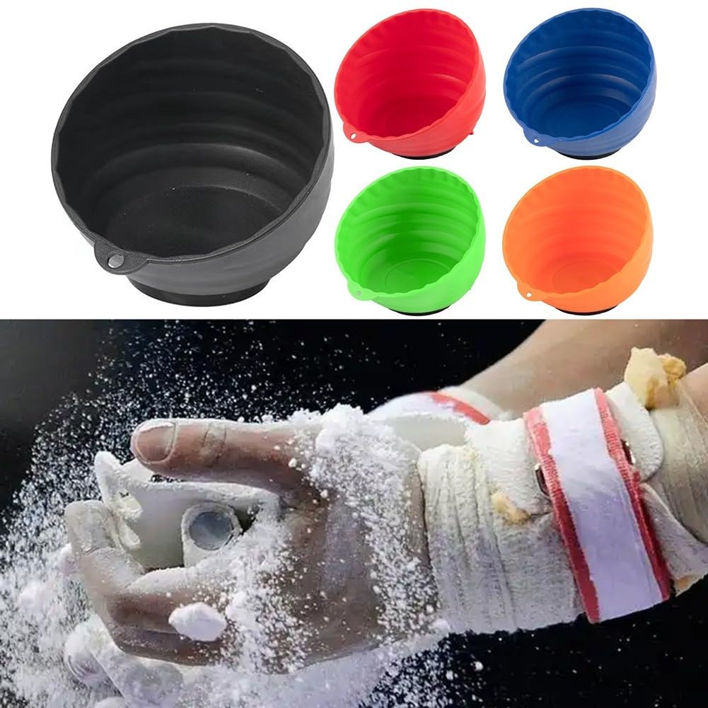 Cuenco magnético de almacenamiento diseñado para gimnasios, perfecto para mantener la tiza y las piezas accesibles (negro)