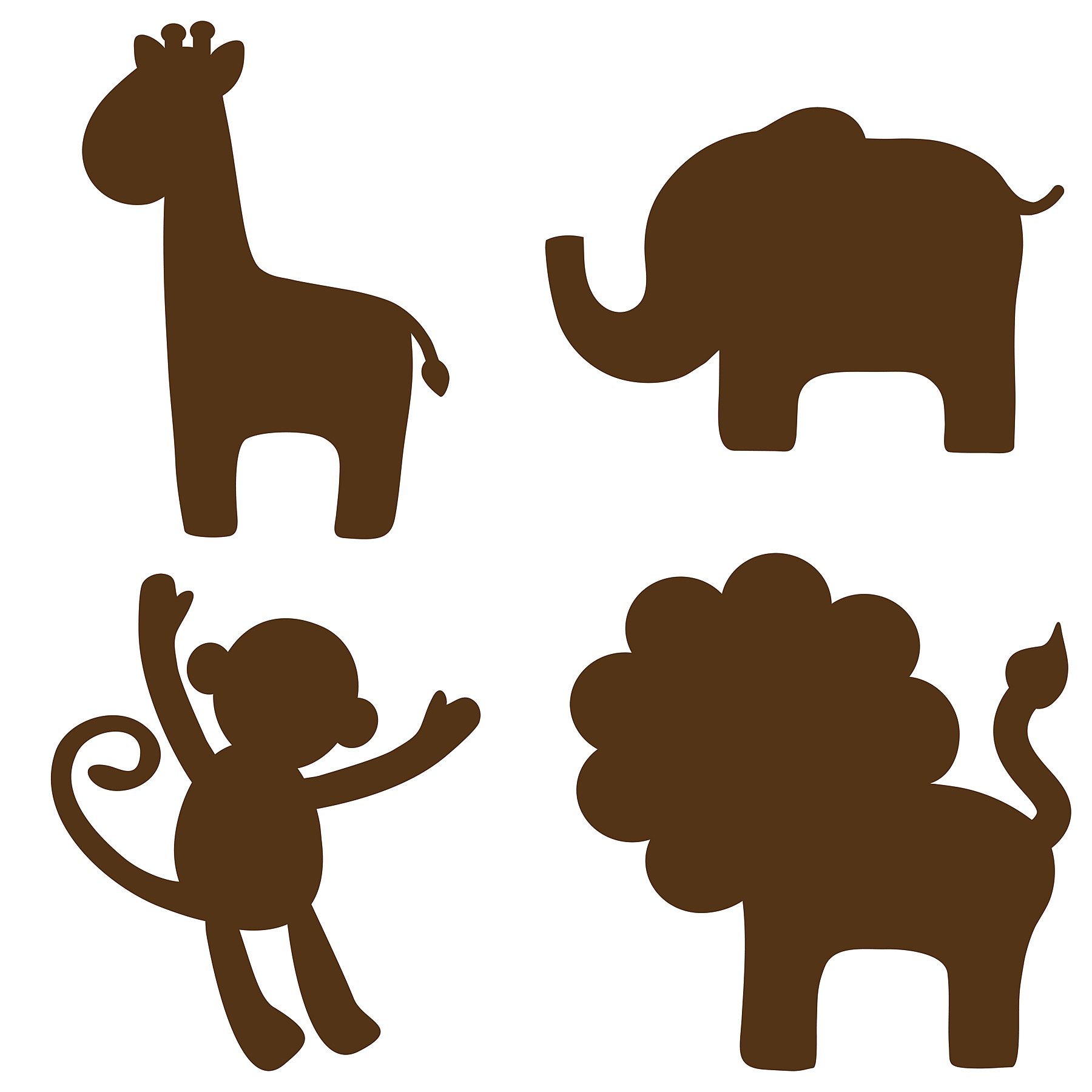 Stickers silhouette de jungle WallPops WPSI0229 couleur espresso au design épuré