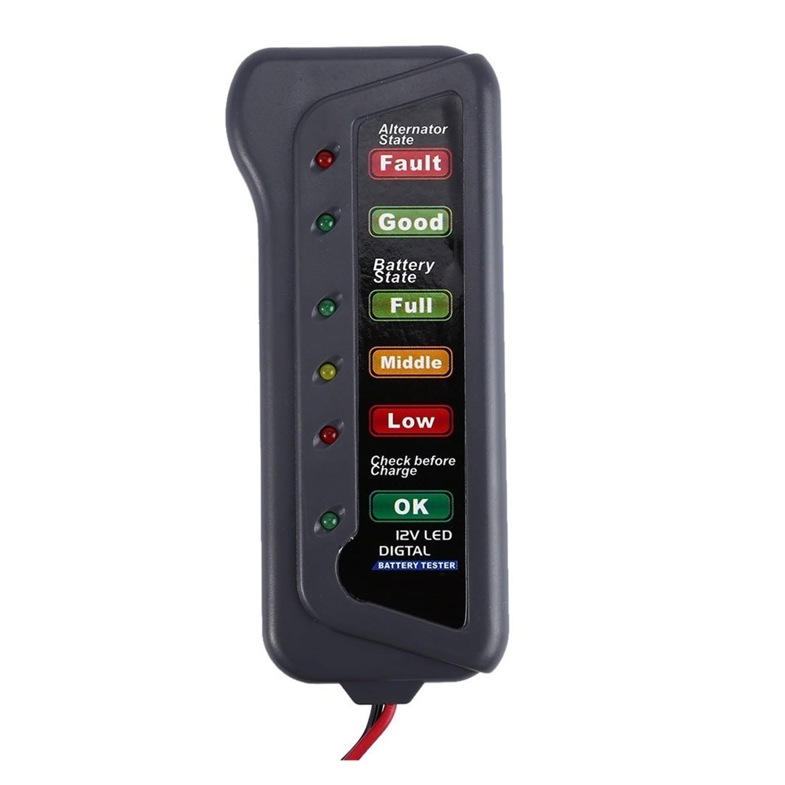 Probador De Batería Digital De Coche Probador De Alternador Automático Con Pantalla De 6 Luces LED Herramienta De Diagnóstico De Batería De Estilo De Coche
