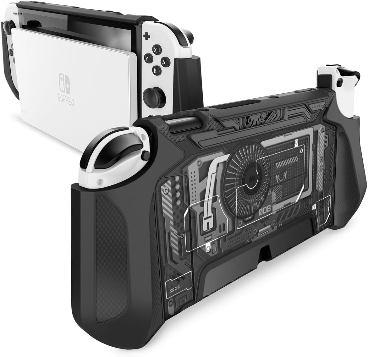 Mumba Dockable Case for Nintendo Switch OLED 2021, [Blade Series] TPU Grip Protective Cover Accessories Compatible with Nintendo Switch OLED 7 Inch and Joy-Con Controller (Cobalt)