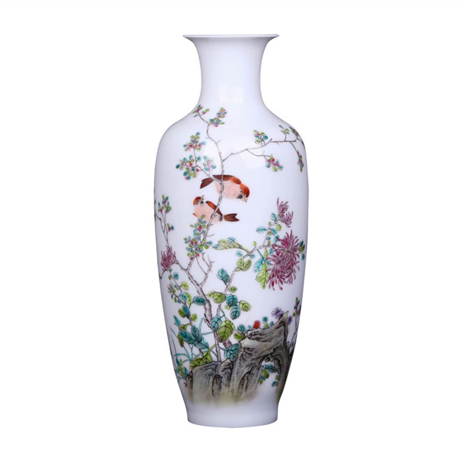 Bzgpmfud One Color Vase Desktop Ceramic Creative Flower Arrangement Home Decoration Ornaments Handmade Porcelain Flowers