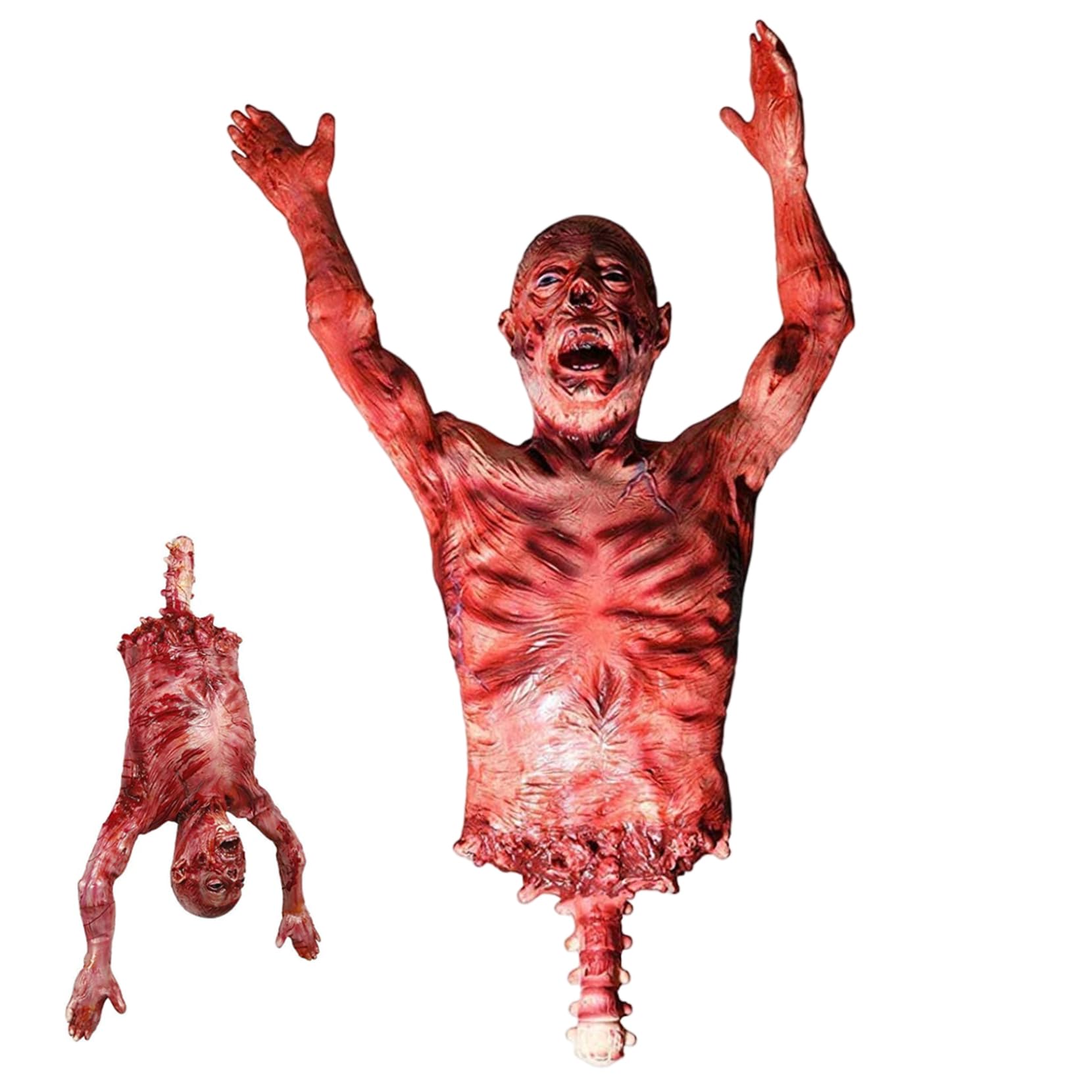 Perodlly Halloween Hanging Corpse Half Body Realistic Scary Latex Decorative Torso Decor Halloween Prop for Haunted House Party Bar ..