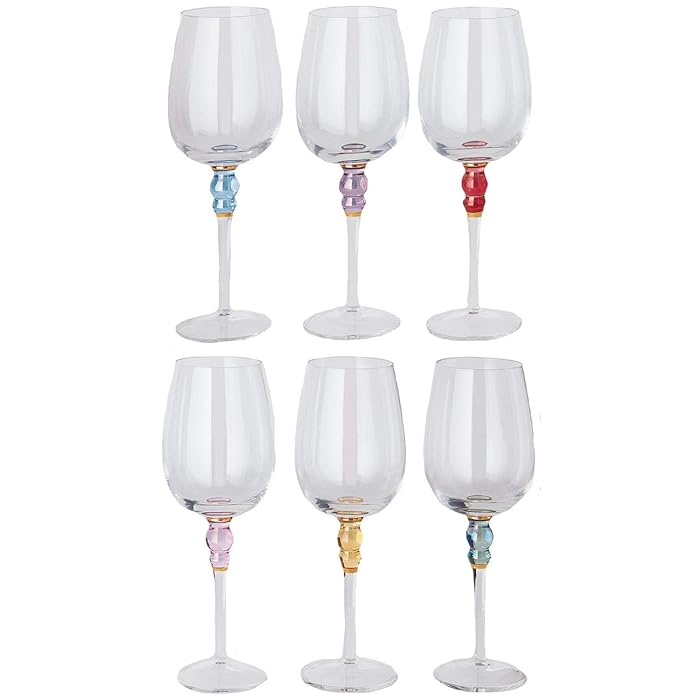 Buy Bubble Stem Wine Glasses Set of 6, Stylish ToastWorthy Wine