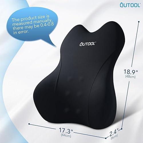 Miniatura 8 de QUTOOL Almohada de apoyo lumbar para silla de cocheoficina, cojín de respaldo de espuma viscoelástica para asiento de automóvil, correa ajustable
