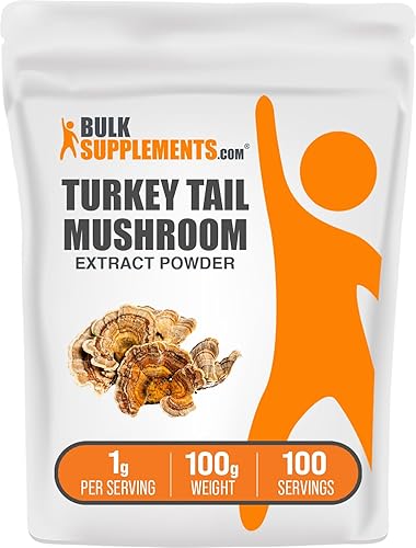 BulkSupplements. com Extracto de hongo de cola de pavo (Coriolus Versicolor) Polvo - Suplemento de apoyo inmunológico - Superalimento de hongos -